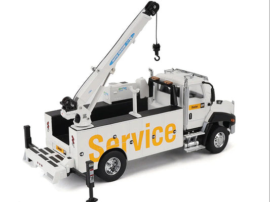 CAT Caterpillar CT660 Auto-Crane Titan 85 Truck with Miller EnPak White "Transport Series" 1/50 Diecast Model by Diecast Masters