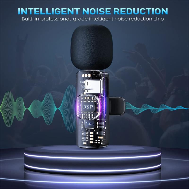 2-Pack Wireless Lavalier Clip-On Microphones